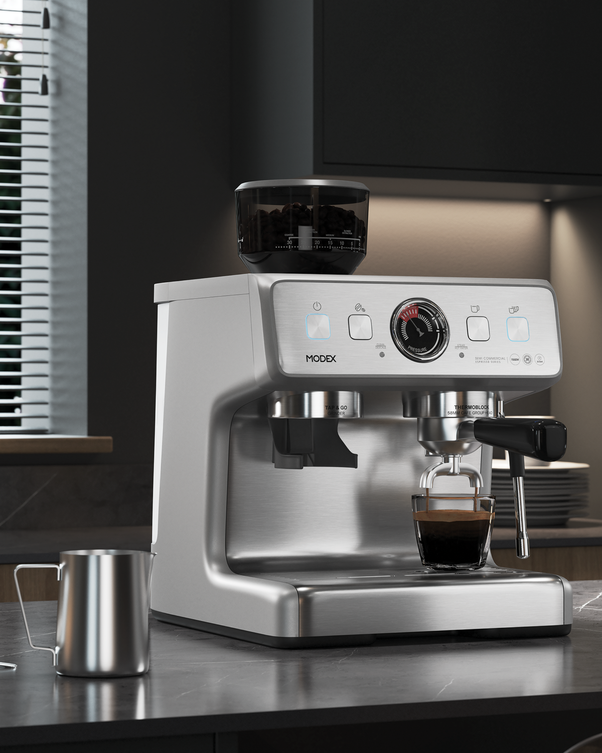 Built-in grinder
