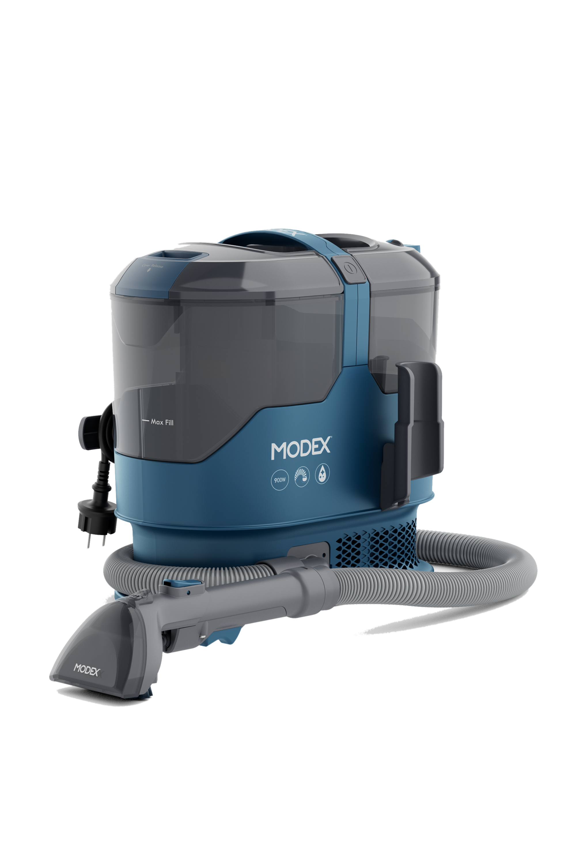MODEX SCR2026 spot cleaner, blue, with hose and cleaning tool | منظف البقع مودكس، أزرق، مع الخرطوم وأداة التنظيف