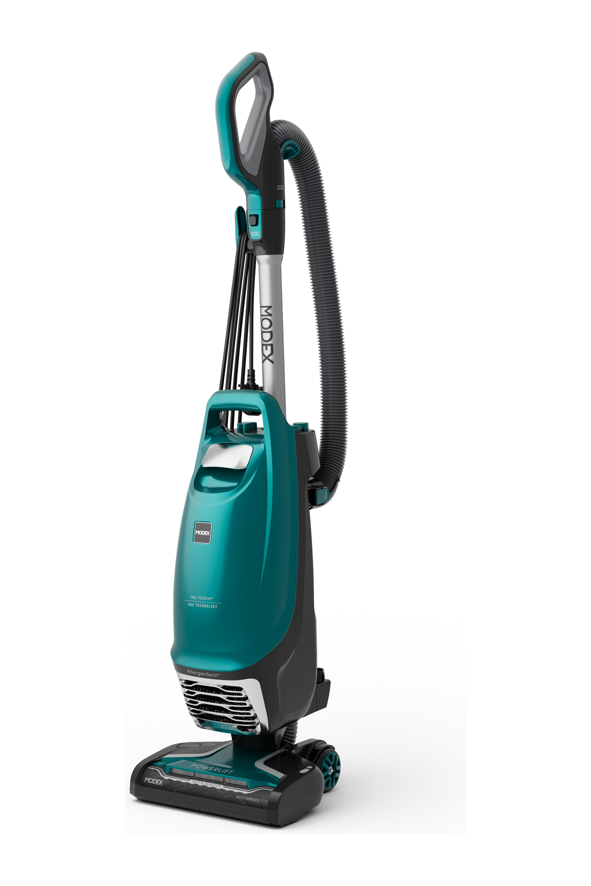 MODEX UVC1520 upright vacuum cleaner Teal – angle view | مكنسة كهربائية عمودية مودكس UVC1520 فيروزي – منظر جانبي مائل