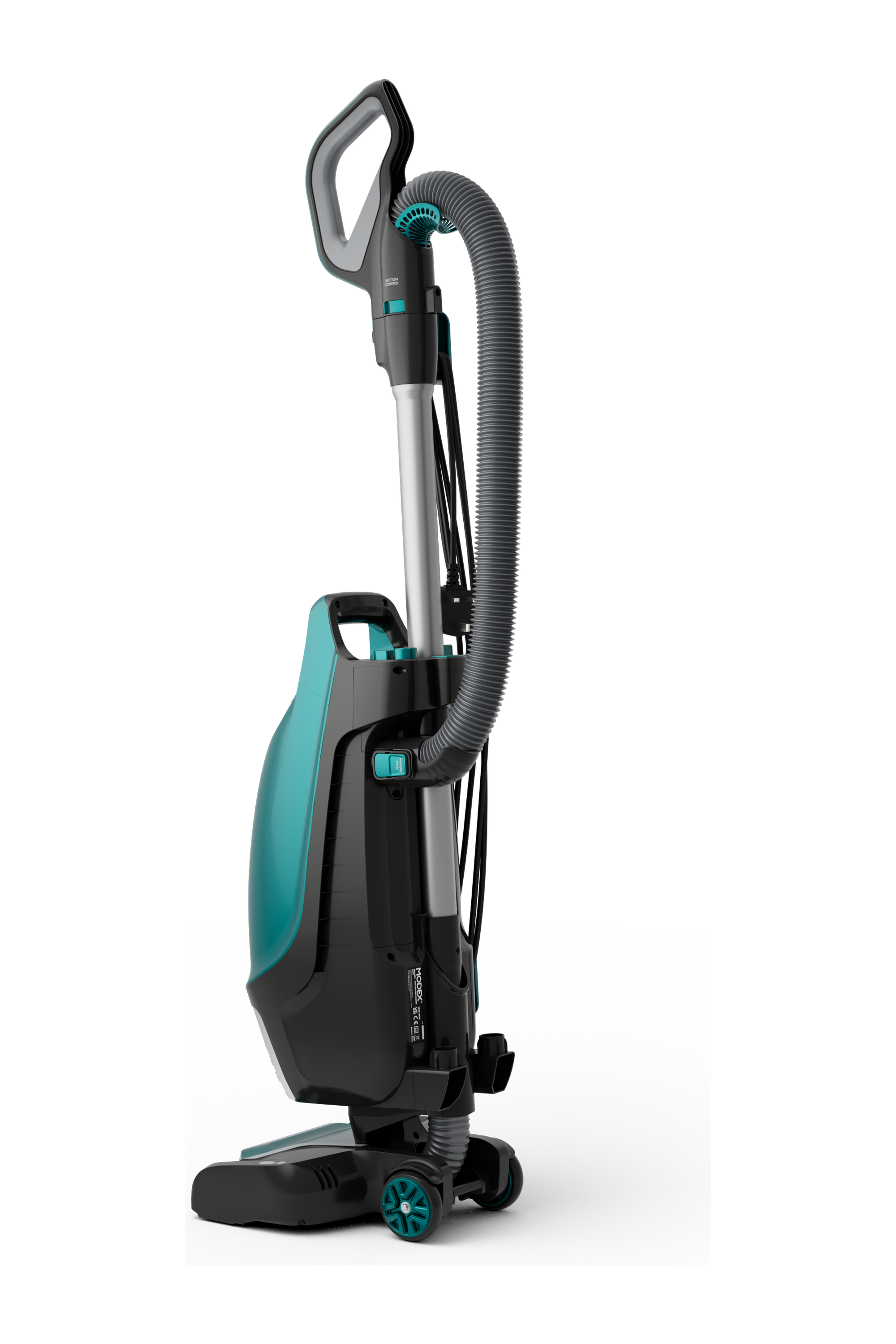 MODEX UVC1520 upright vacuum cleaner Teal – side view | مكنسة كهربائية عمودية مودكس UVC1520 فيروزي – منظر جانبي