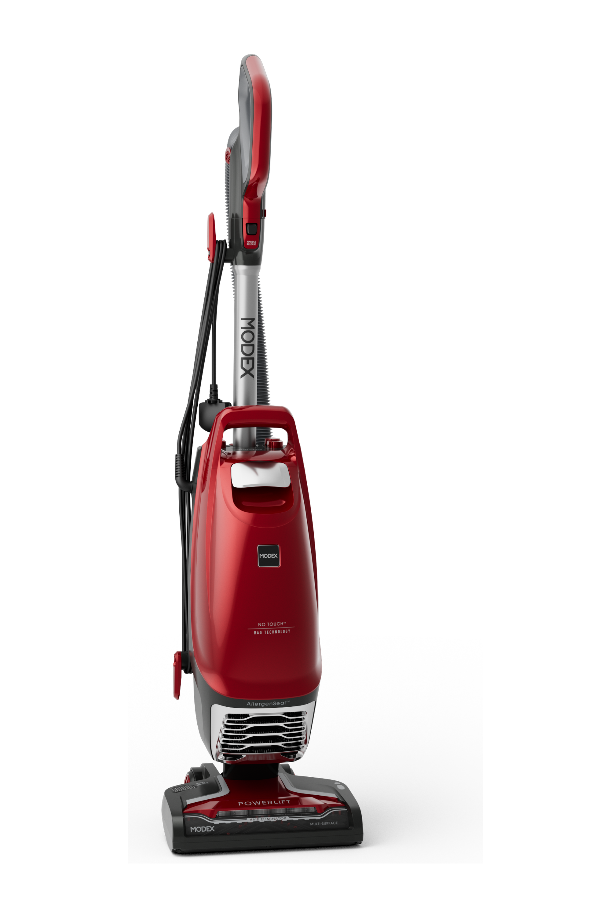 MODEX UVC1520 upright vacuum cleaner Red – front view | مكنسة كهربائية عمودية مودكس UVC1520 أحمر – منظر أمامي